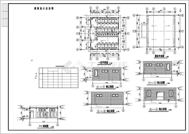 某地区厂区公厕建筑方案设计施工CAD图纸-图二
