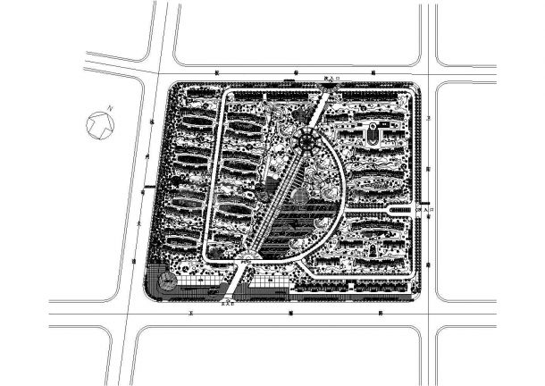 高档多层小区总平面规划设计CAD图-图一