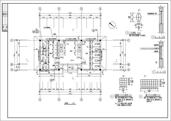 某地区村单层公厕建筑方案设计施工CAD图纸_图1