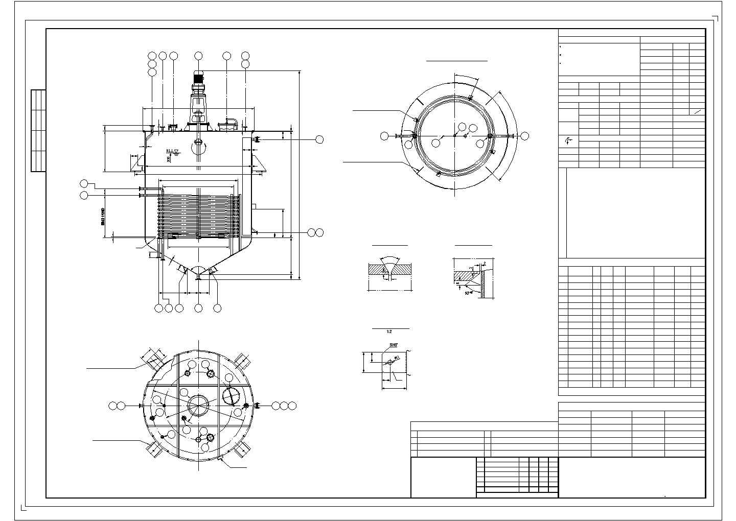 某带搅拌装置的液体换热器设计参考CAD图