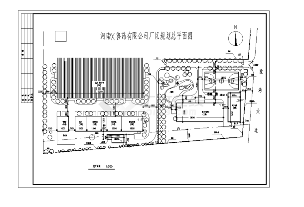 兽药公司厂区规划总平面设计施工cad图纸-图一