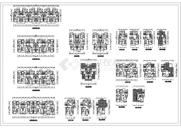 青岛市顺峰路泺河小区住宅楼经典热门户型设计CAD设计图（共19张）-图一