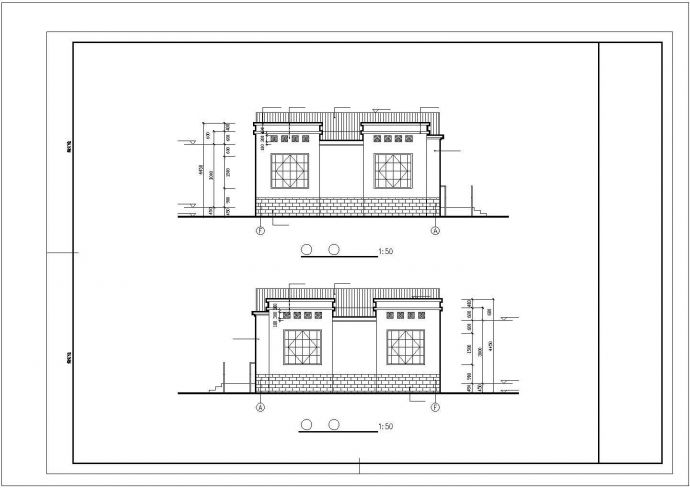 某地区砖混结构城区公厕建筑方案设计施工CAD图纸_图1
