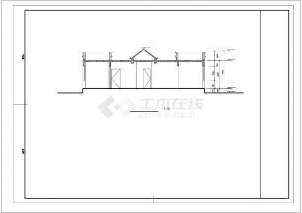 某地区砖混结构城区公厕建筑方案设计施工CAD图纸-图二