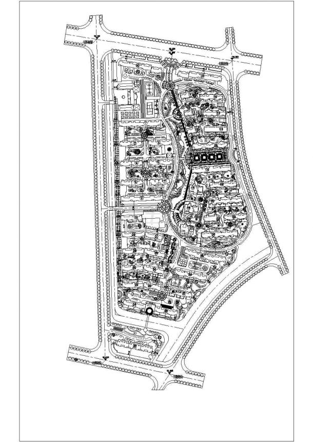 哈尔滨香坊区绿地花园小区总平面规划设计CAD图纸-图一