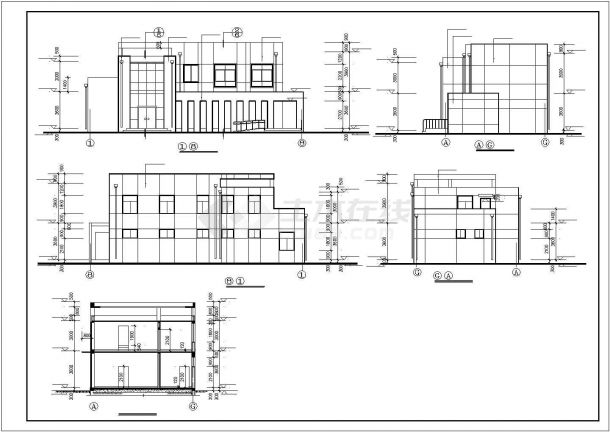 某地区砖混结构城市环卫班点及公厕建筑方案设计施工CAD图纸-图二