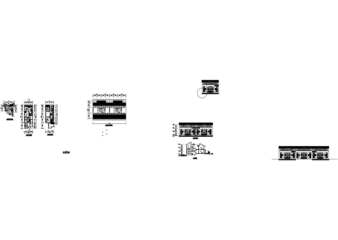 常州某小区2层联排式高档别墅全套建筑设计CAD图纸（2户联排）