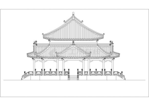 深圳市某大型寺庙内部万佛亭立面设计CAD图纸-图一