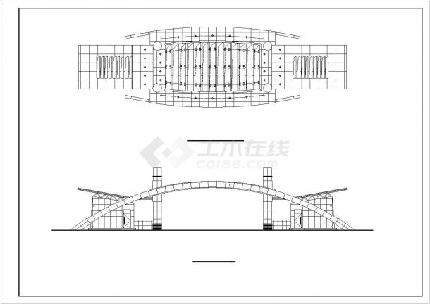 苏州市某大型水上乐园入口大门建筑设计CAD图纸-图一