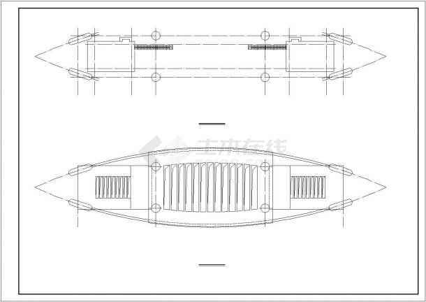 苏州市某大型水上乐园入口大门建筑设计CAD图纸-图二