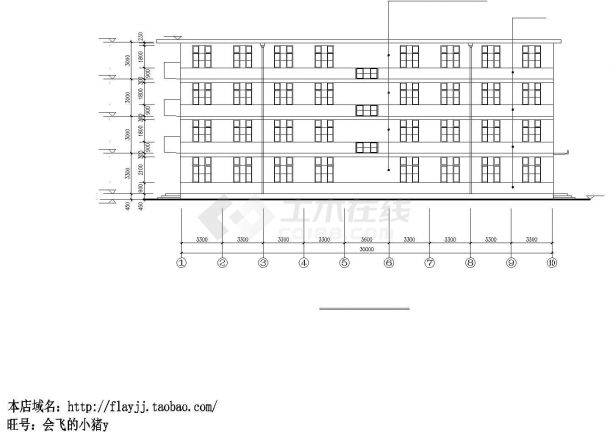 某地区4层职工宿舍楼建筑方案设计施工CAD图纸-图一
