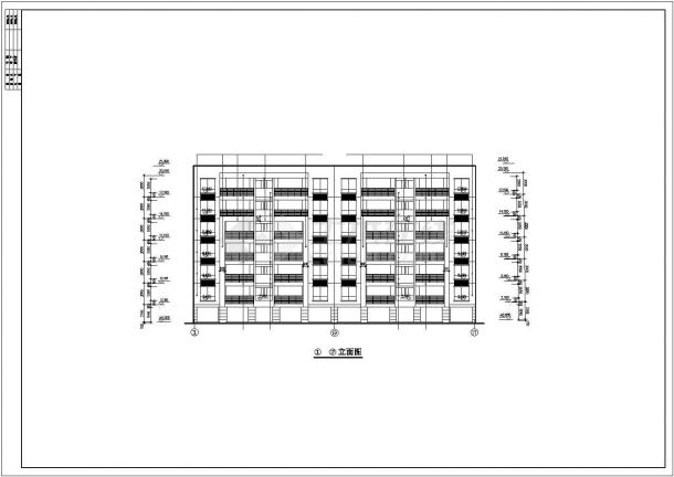 某地区七层二单元对称户型城市小区住宅建筑方案设计施工CAD图纸-图二