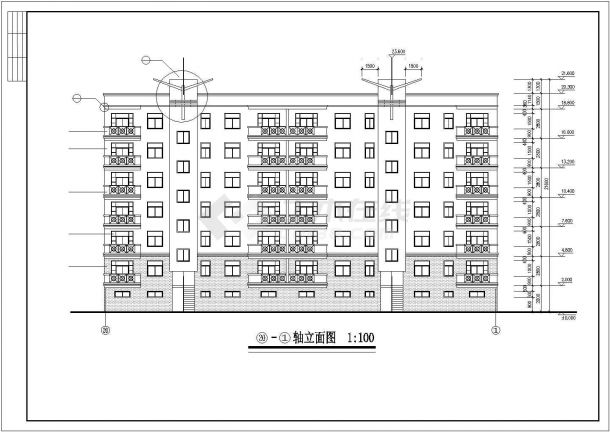 某地区6层2单元每单元2户住宅楼建筑方案设计施工CAD图纸-图一