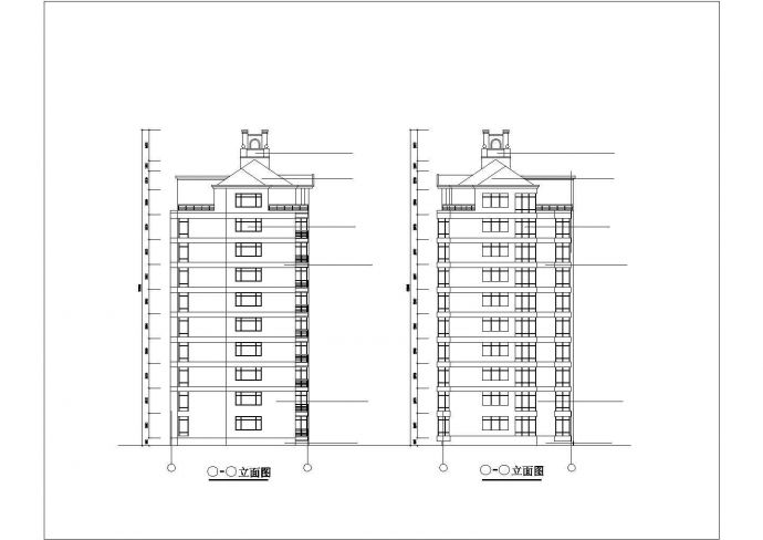某地区9层阁楼住宅楼建筑方案设计施工CAD图纸_图1