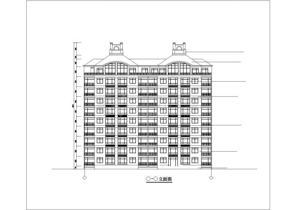 某地区9层阁楼住宅楼建筑方案设计施工CAD图纸-图二