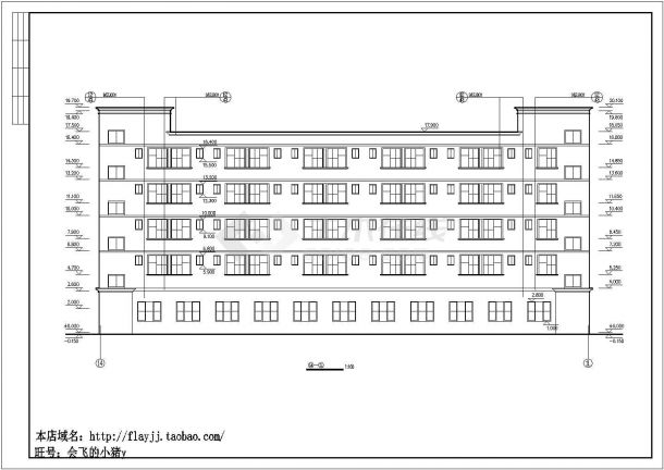 某地区工业区宿舍楼建筑方案设计施工CAD图纸-图二