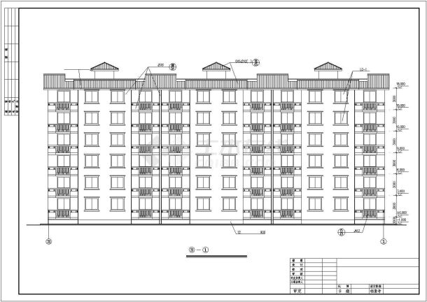 某地区六层经济适用房建筑方案设计施工CAD图纸-图二
