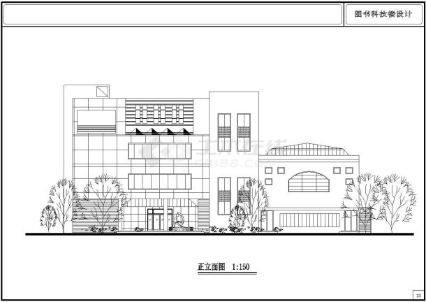 某中学图书科技楼CAD框架结构大样方案设计-图一