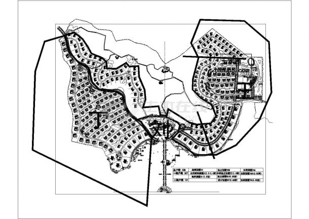 某高级别墅区规划设计cad总平面方案图纸（含用地平衡表）-图一