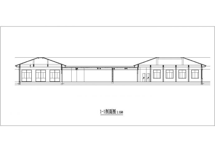 某地区单层餐厅娱乐宿舍综合建筑方案设计施工CAD图纸_图1