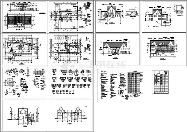 豪华别墅建筑设计CAD施工图-图一