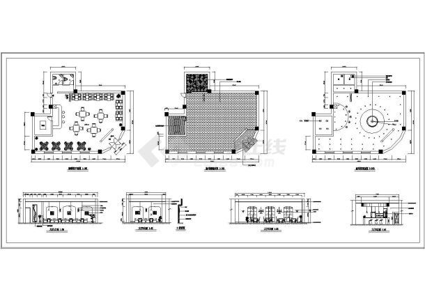 广场咖啡馆CAD设计装修方案图纸-图一