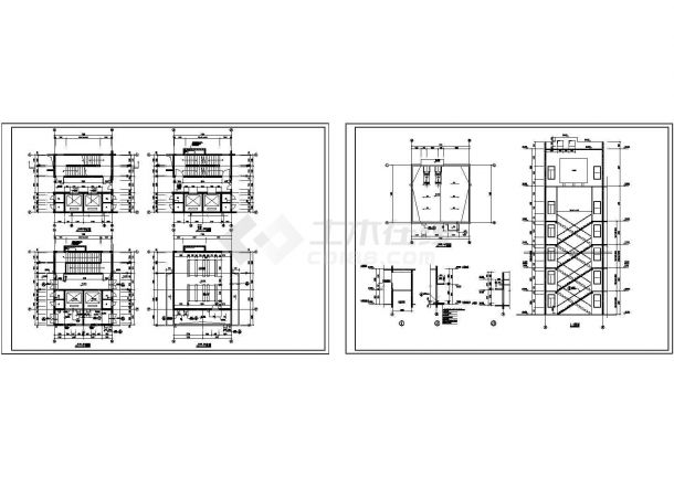 高层住宅楼楼梯电梯施工图(cad)-图一