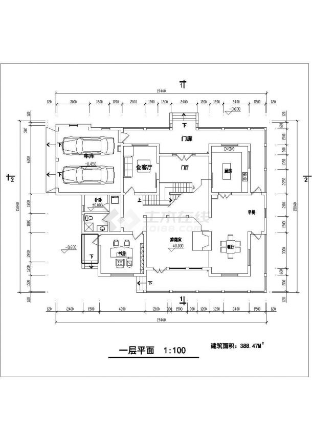 【芜湖】某地欧式特色别墅全套施工设计cad图纸-图一