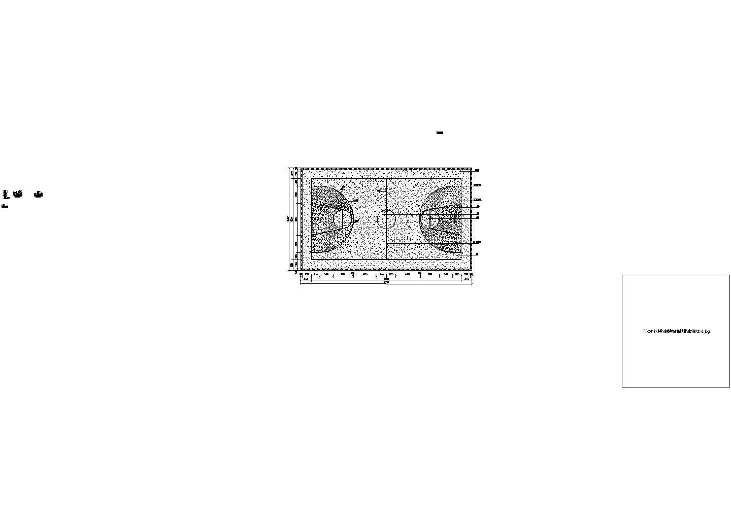 篮球场平面尺寸图篮球场做法长度28m，宽度15m，围栏高度4-6m，灯具6套。