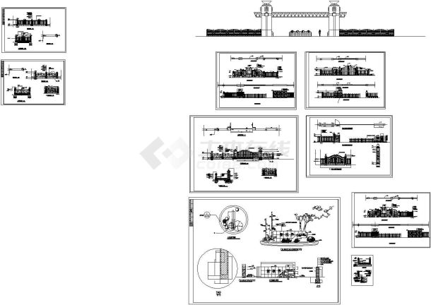 某小区围墙、大门及入口施工图设计方案图-图一