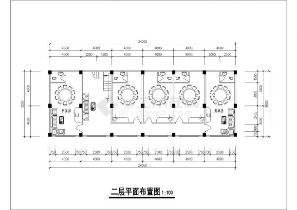 西式餐厅全套装修施工设计cad图纸【平面布置图 室内立面图】-图一