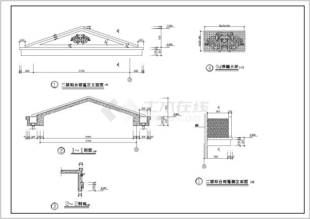 【常熟】某地新型农村小别墅楼全套建筑施工设计cad图纸-图二