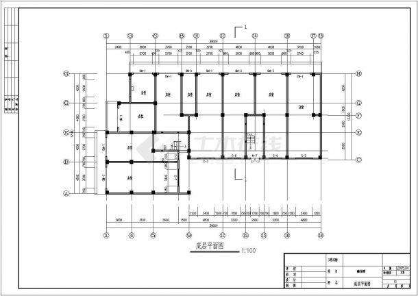 某商住楼CAD全套施工完整构造详细方案-图一