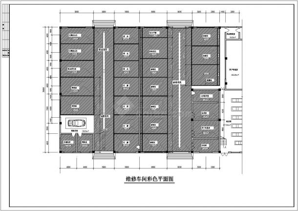 某2层现代汽车4S店建筑设计cad施工图-图二