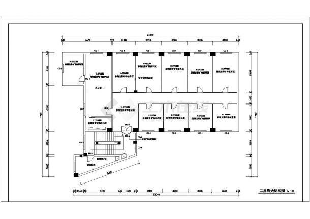 某烟厂行政楼北楼CAD全套大样框架结构设计施工图-图二