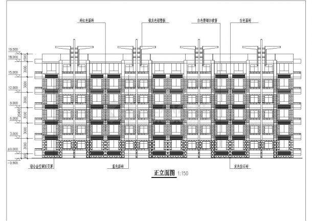 某研究生公寓CAD框架结构设计大样完整方案图-图一