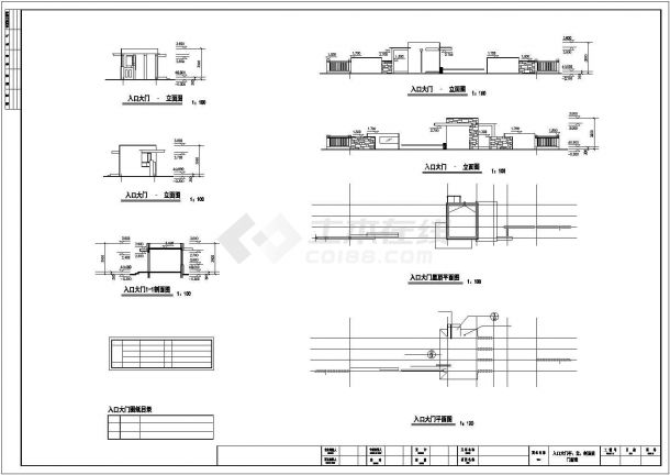 某小区大门及门卫室设计参考图-图一