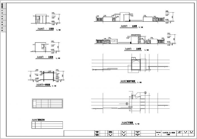 某小区大门及门卫室设计参考图_图1