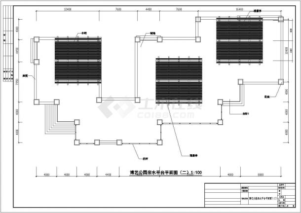 江西某滨湖公园亲水平台景观CAD设计施工图详施-图二