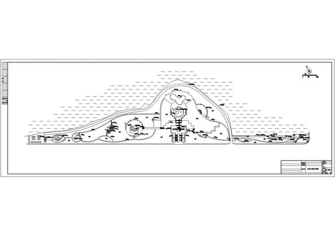 江西某滨湖公园景观设计CAD施工图总平面布置_图1