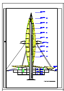 观光塔建筑设计图CAD平面布置参考图-图一