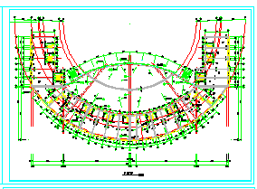 广场舞台及网点建筑设计CAD图-图二