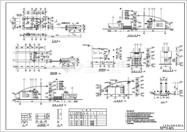 某公司大门口传达室CAD全套设计建筑施工图-图一