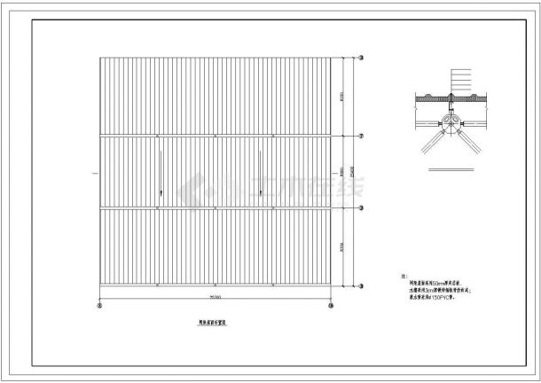 某电影院观众厅网架结构设计CAD图-图二