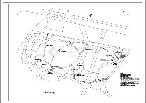 北京西三环别墅cad总平面图-图一