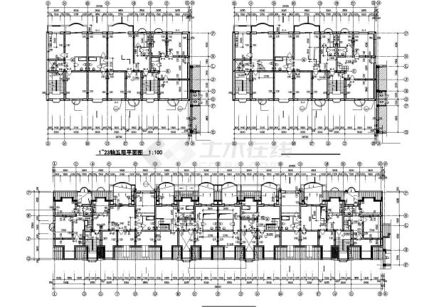 张家港市某学校家属院6层砖混结构住宅楼平面设计CAD图纸（2套方案）-图二
