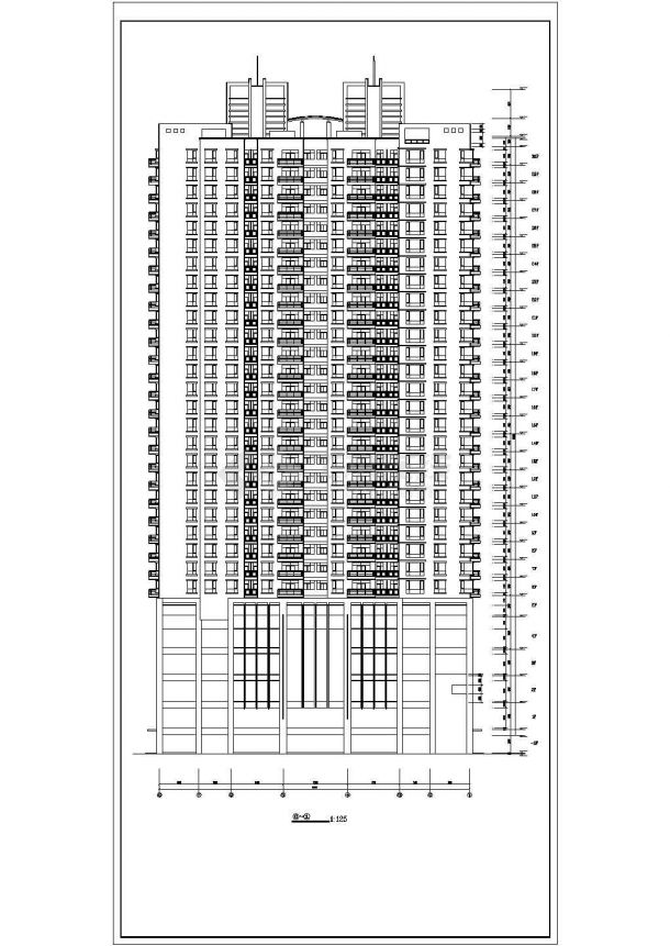上海某30层框架结构住宅楼建筑设计CAD图纸（含水箱层/转换层/地下层）-图二
