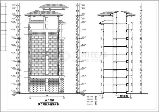 苏州南君明珠小区4400平米9层短支剪力墙机构住宅楼建筑设计CAD图纸-图二