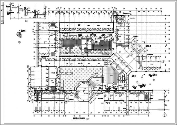 某学校教学楼广场环境CAD建筑设计图实验室庭院_图1