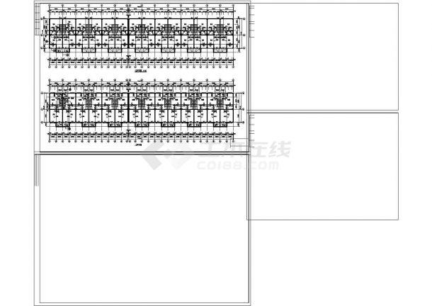 南京市上哨村某3300平米三层砖混结构组合式住宅楼建筑设计CAD图纸-图二
